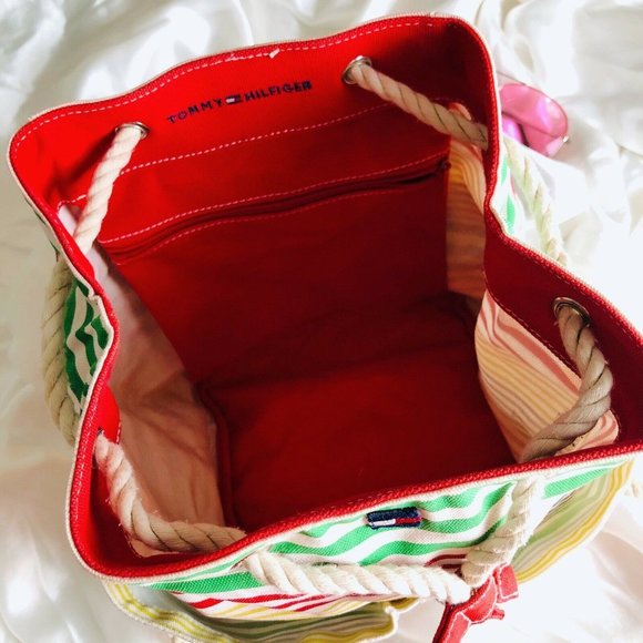 Vintage 90's Tommy Hilfiger Striped Bag - Picture 8 of 12